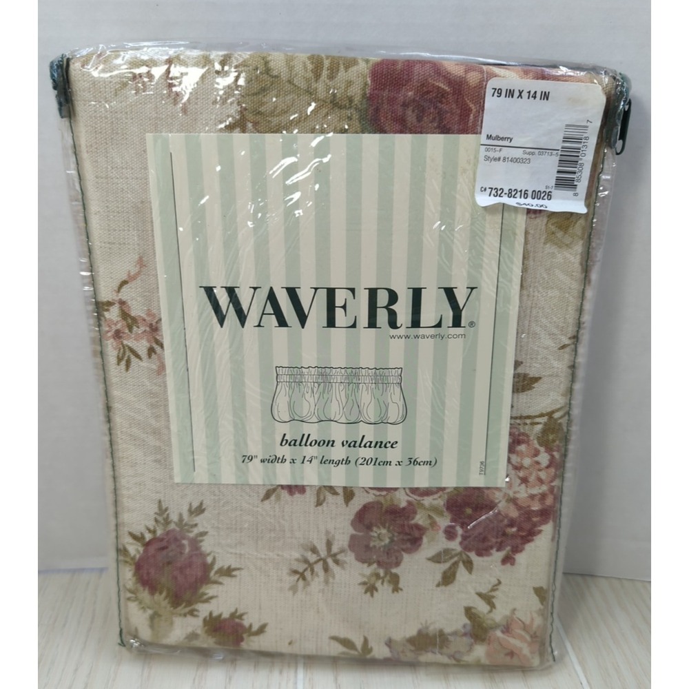 Waverly Home Fashions Balloon Valance 79"x 14"‎ Mulberry beige w/ flowers floral